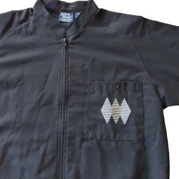 Vintage John Blair 80’s/90’s Black Zipper‎ Shirt Sz M - Picture 3 of 8